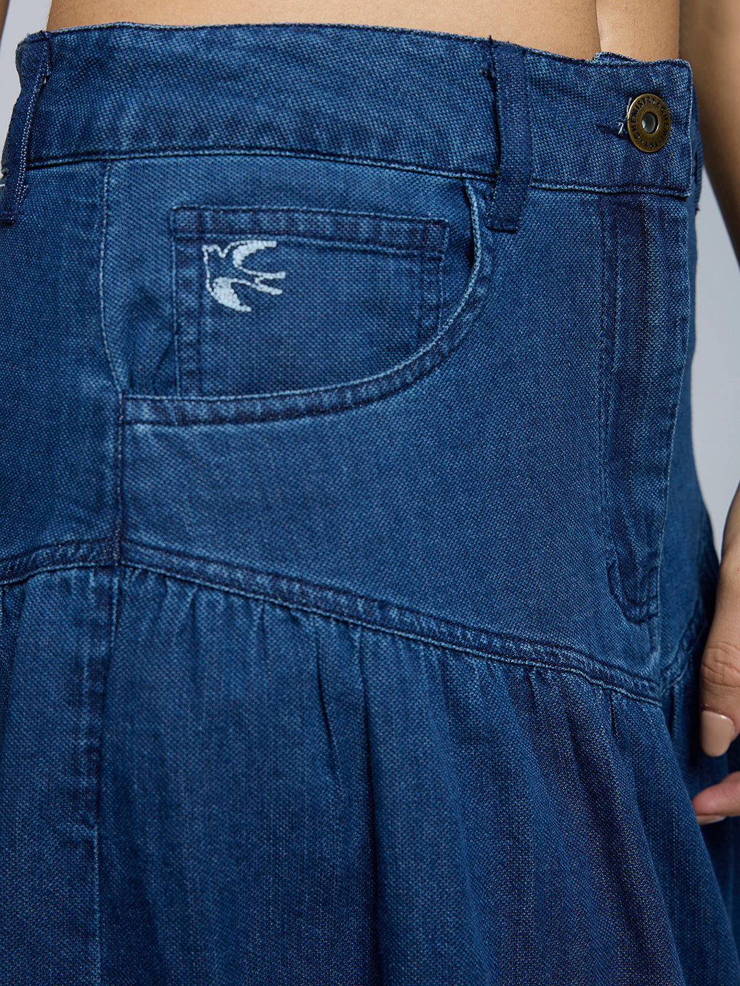 DARK BLUE A-LINE DENIM SKIRT