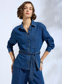 DENIM BELTED SHIRT