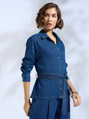 DENIM BELTED SHIRT
