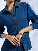 DENIM BELTED SHIRT