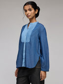 DENIM PIN TUCK YOLK FULL SLEEVES SHIRTS