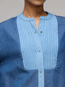 DENIM PIN TUCK YOLK FULL SLEEVES SHIRTS