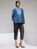 DENIM PIN TUCK YOLK FULL SLEEVES SHIRTS