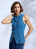 DENIM PANELLED VEST