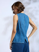 DENIM PANELLED VEST