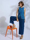 DENIM PANELLED VEST
