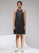 DENIM TIERED SHORT DRESS