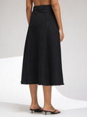 PANELLED A-LINE DENIM SKIRT