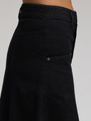 PANELLED A-LINE DENIM SKIRT