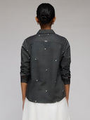 HEART EMBROIDERED DENIM SHIRT