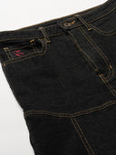 Black Denim Fit N Flare Skirt