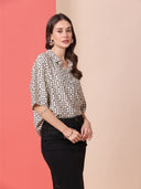 CHKRA PRINTED CRUSHED VISCOSE POLYAMIDE FLUID SHIRT