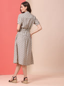 HAMMERED SATIN TIERED SHIRT DRESS