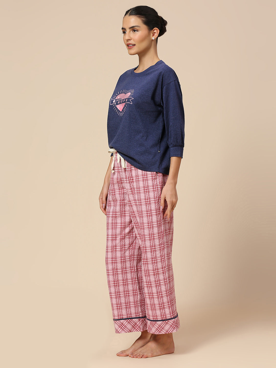 PRINTED JERSEY TEE & SEERSUCKER PJ'S NIGHTSUIT SET