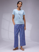 FLOCK PRINTED CAT NIGHT SUIT