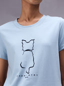FLOCK PRINTED CAT NIGHT SUIT
