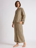 CHEMISTRY COTTON STRIPED LACE INSERT NIGHTSUIT
