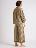 CHEMISTRY COTTON STRIPED LACE INSERT NIGHTSUIT