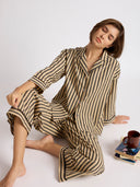 CHEMISTRY COTTON STRIPED LACE INSERT NIGHTSUIT