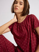 POLKA DOT COTTON JERSEY NIGHTSUIT
