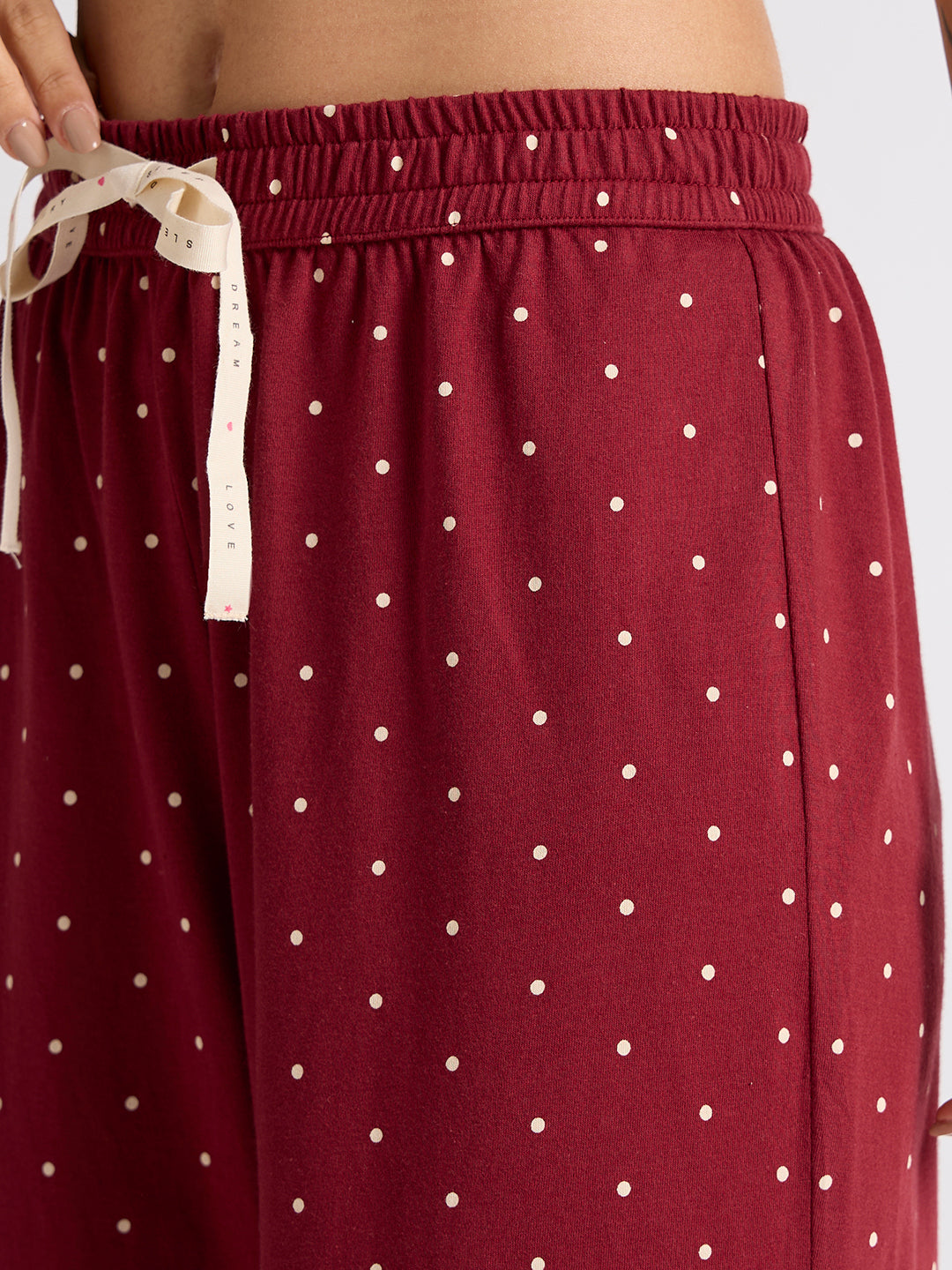 POLKA DOT COTTON JERSEY NIGHTSUIT