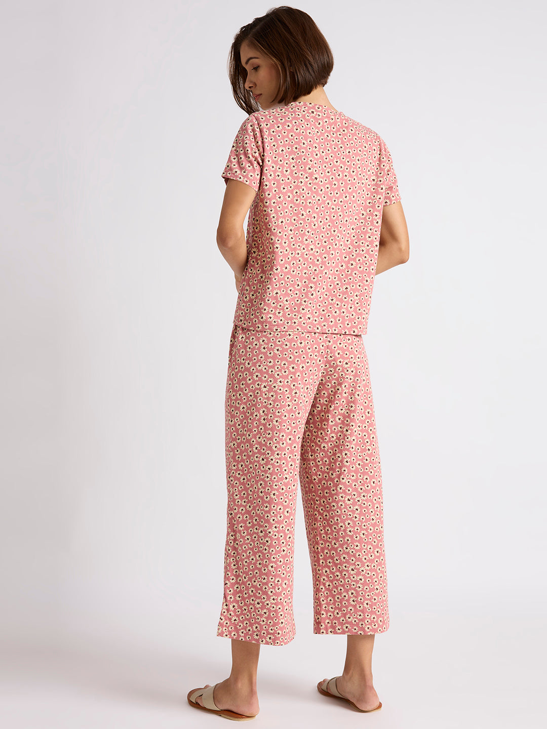 DITSY PRINTED COTTON JERSEY NIGHTSUIT