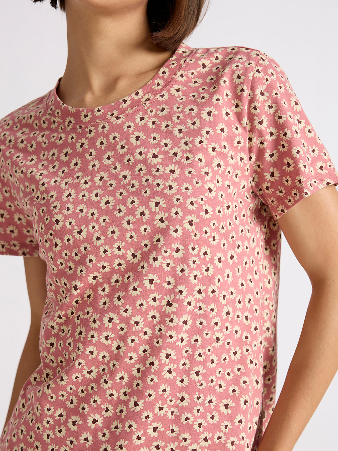 DITSY PRINTED COTTON JERSEY NIGHTSUIT