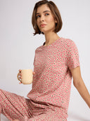 DITSY PRINTED COTTON JERSEY NIGHTSUIT