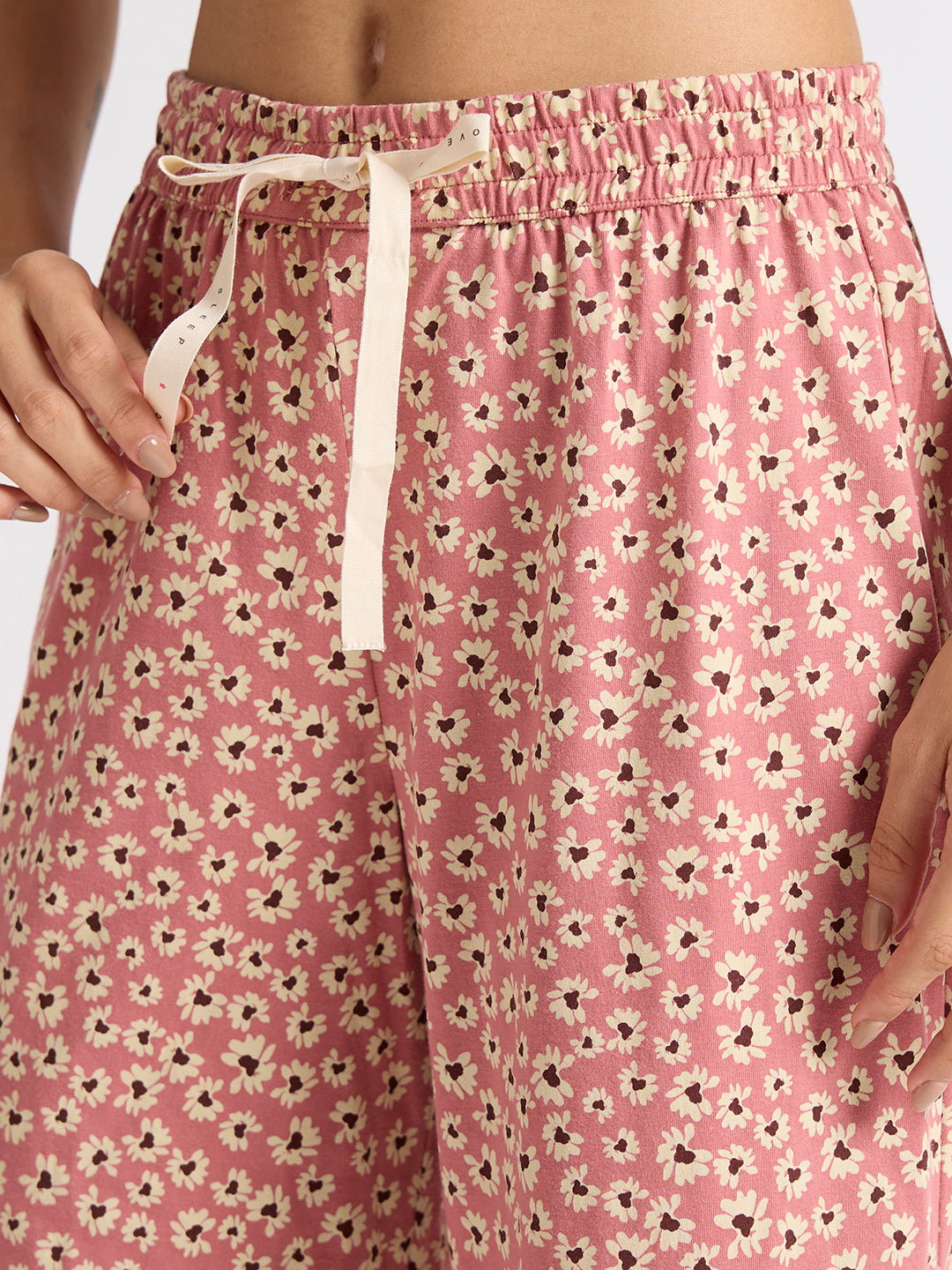 DITSY PRINTED COTTON JERSEY NIGHTSUIT