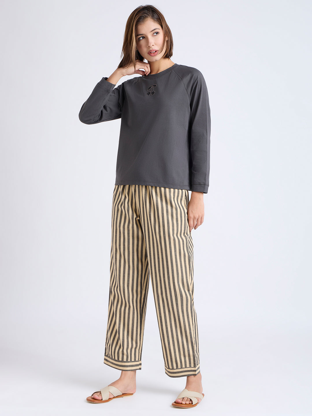 RHINESTONE CHERRY ENCRUSTED PJ SET