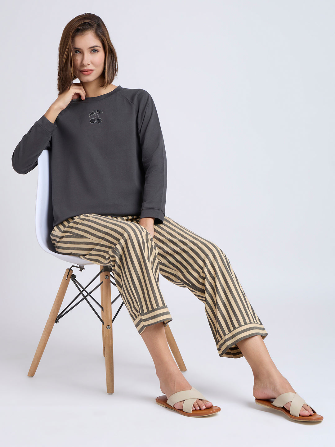 RHINESTONE CHERRY ENCRUSTED PJ SET