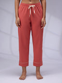 DUSTY CEDAR LAPEL COLLARED NIGHTSUIT