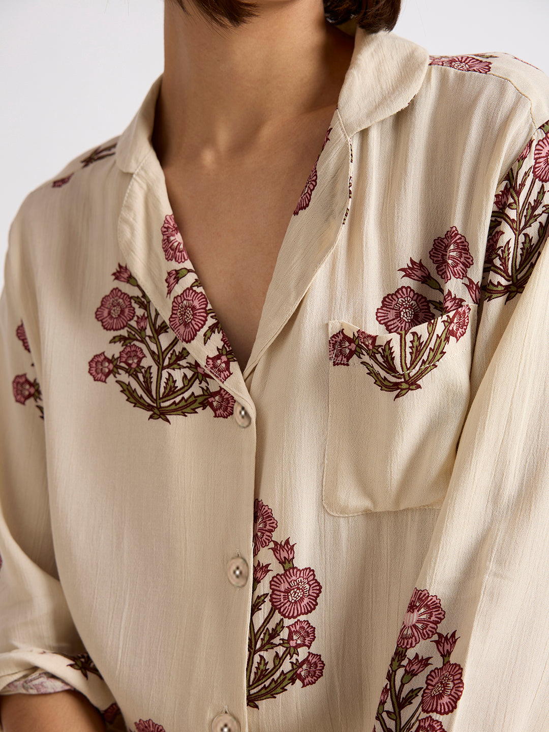 AJRAK BUTTI CRINKLE RAYON LOUNGESET