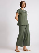 COTTON JERSEY EMBROIDERED ESSENTIAL LOUNGESET