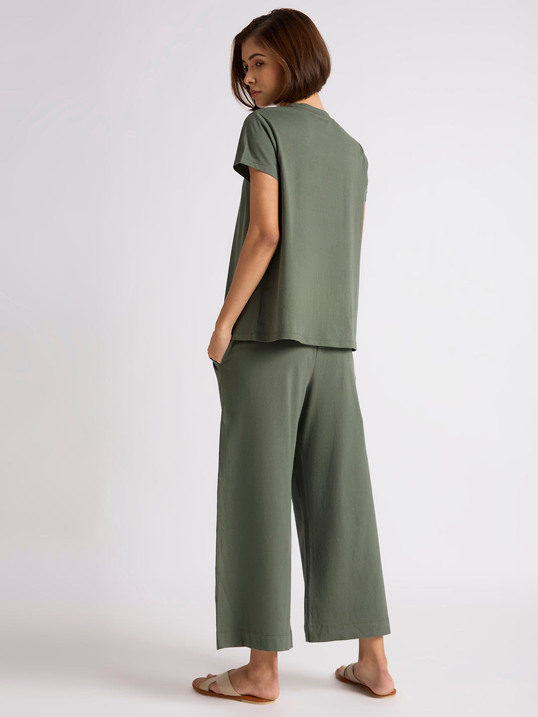 COTTON JERSEY EMBROIDERED ESSENTIAL LOUNGESET