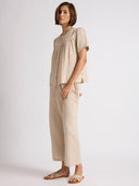 COTTON DOUBLE FABRIC GATHERED BASQUE LOUNGESET