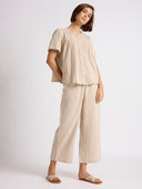 COTTON DOUBLE FABRIC GATHERED BASQUE LOUNGESET