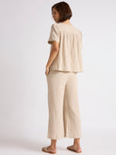 COTTON DOUBLE FABRIC GATHERED BASQUE LOUNGESET