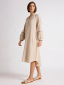 DOUBLE FABRIC COTTON CRINKLE NIGHTDRESS