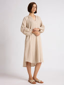 DOUBLE FABRIC COTTON CRINKLE NIGHTDRESS