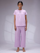 EMBROIDERED DETAIL RELAXED FIT NIGHT SUIT