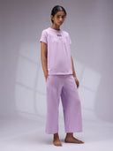 EMBROIDERED DETAIL RELAXED FIT NIGHT SUIT