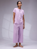 EMBROIDERED DETAIL RELAXED FIT NIGHT SUIT