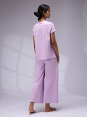 EMBROIDERED DETAIL RELAXED FIT NIGHT SUIT