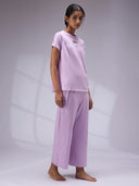 EMBROIDERED DETAIL RELAXED FIT NIGHT SUIT