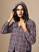 FLANNEL HOODED SHIRT & DENIM JOGGERS CO-ORD SET