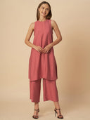 CRUSHED KURTA SET WITH SIDE BUTTONS