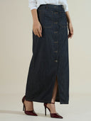 FRONT BUTTON UP 5.5OZ DENIM SKIRT
