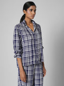 PINTUCKED RAYON SLUB RUFFLE-COLLAR SHIRT