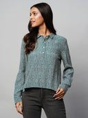 Viscose Crepe 1/2 Placket Pop Over Shirt